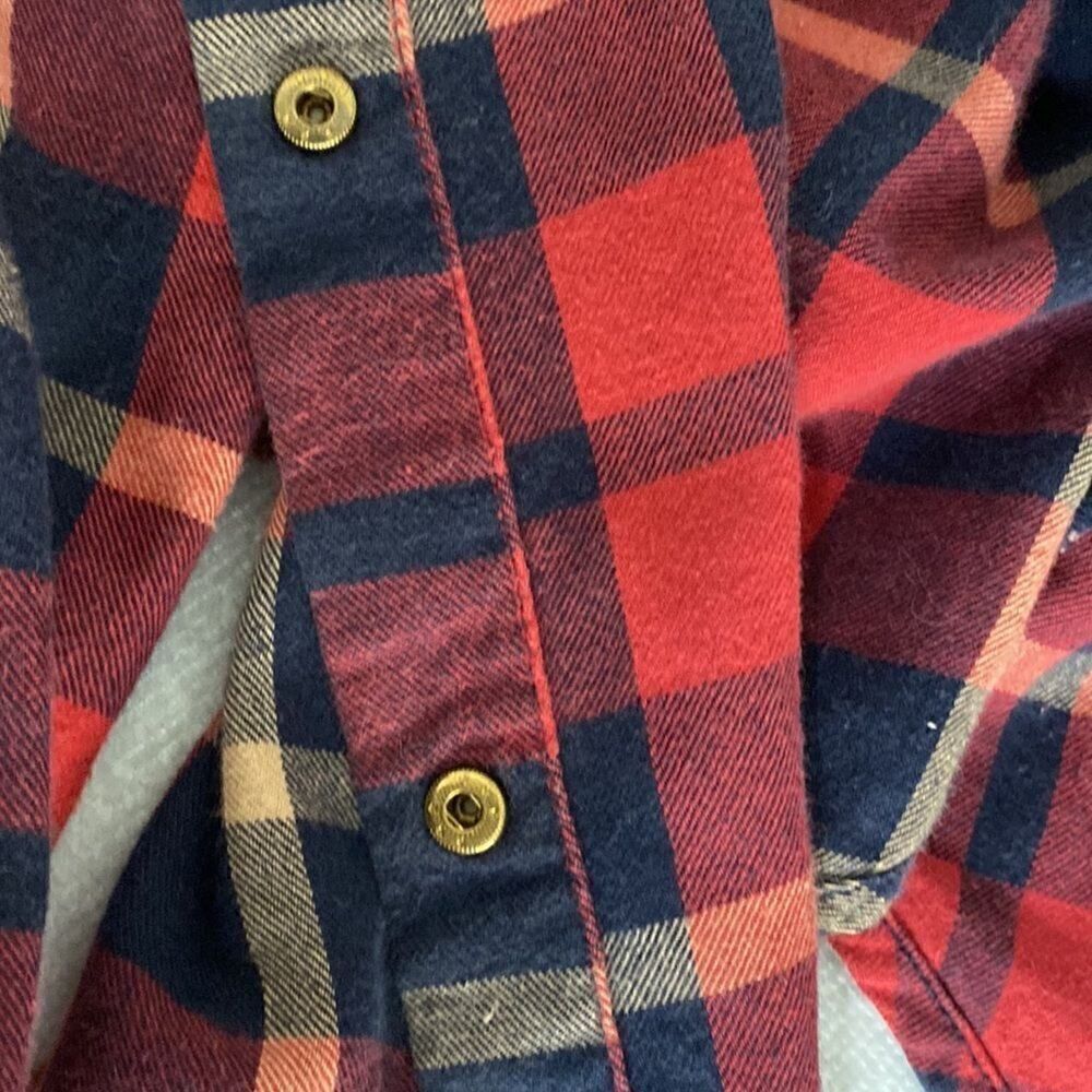 Cotton On Metal Spike Red Flannel Punk Shirt Womens Size Small snaps - Picture 10 of 12